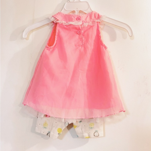 Bon Bebe 2 piece Baby Girl outfit Soft tulle blouse with matching shorts 3/6 M - Picture 5 of 7